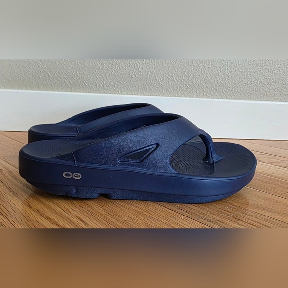 Oofos Original Men's 8 Navy Sport Slide Flip Flop Sandals - Picture 7 of 11